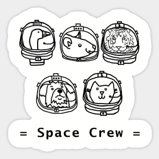 Space Crew Goose Rat Tiger Dog Cat Astronaut Animals Sticker